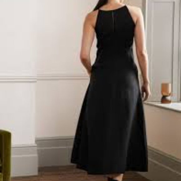Boden Halterneck Linen Midi Dress, Black Size 14 - New, no tags - Picture 5 of 9